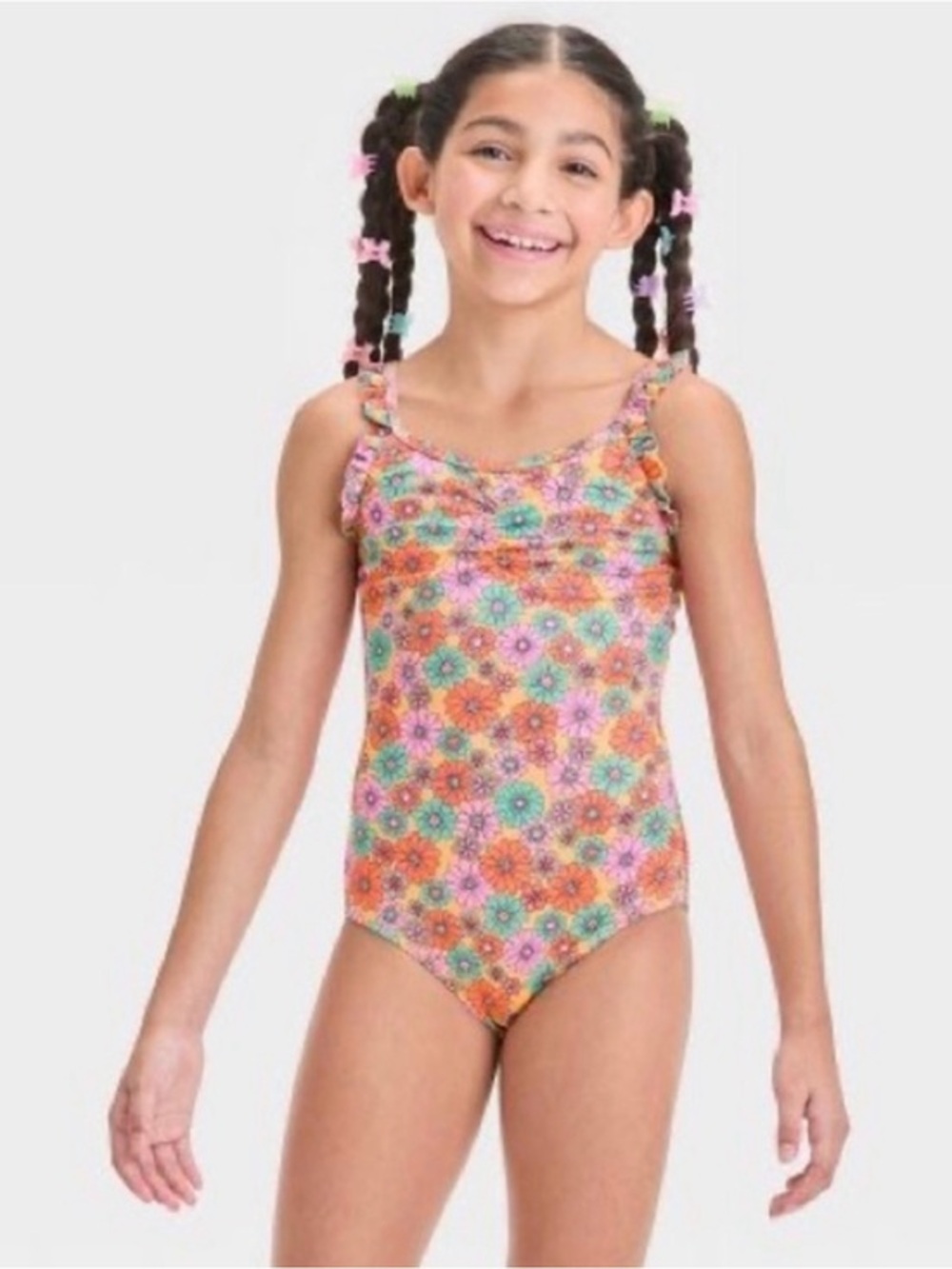 Cat & Jack Floral One-Piece Girls' Swimsuit
